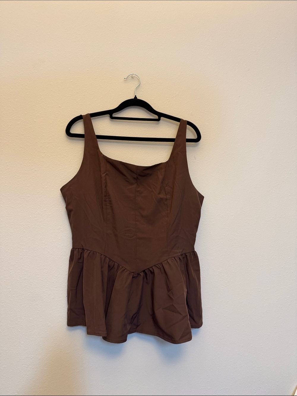 Brown Peplum Tank Top